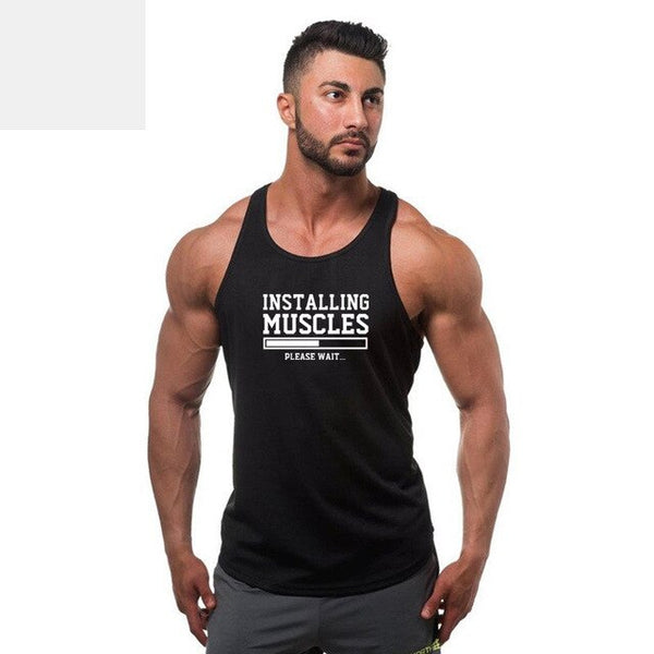 Summer gyms Mens tank top men Cotton Sleeveless shirt