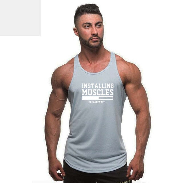 Summer gyms Mens tank top men Cotton Sleeveless shirt