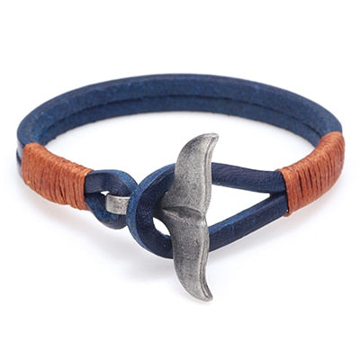Bracelet men's leather fishtail hook bracelet popular jewelry charm leather alloy accessories buckle couple